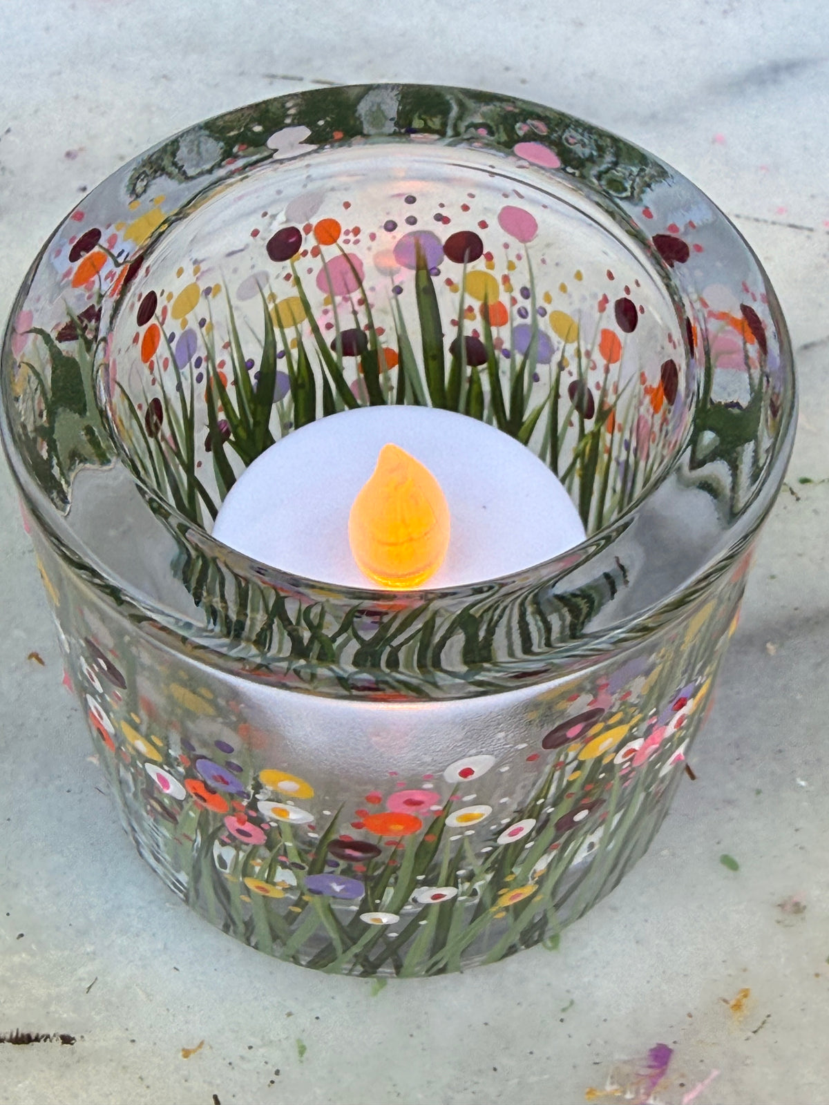 SOLD Mother in Bloom - No. 128 - Thick-Rimmed Candle Holder