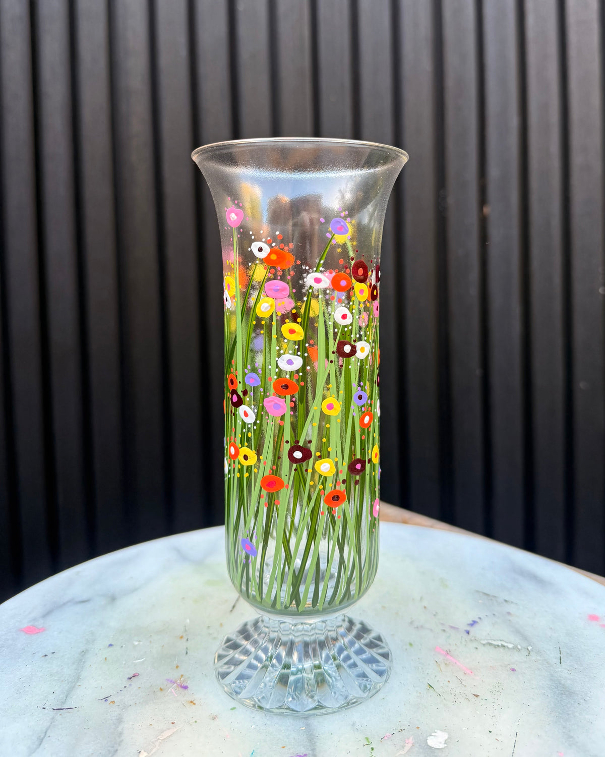 Mother in Bloom - No. 102 - Vintage Footed Trumpet Vase