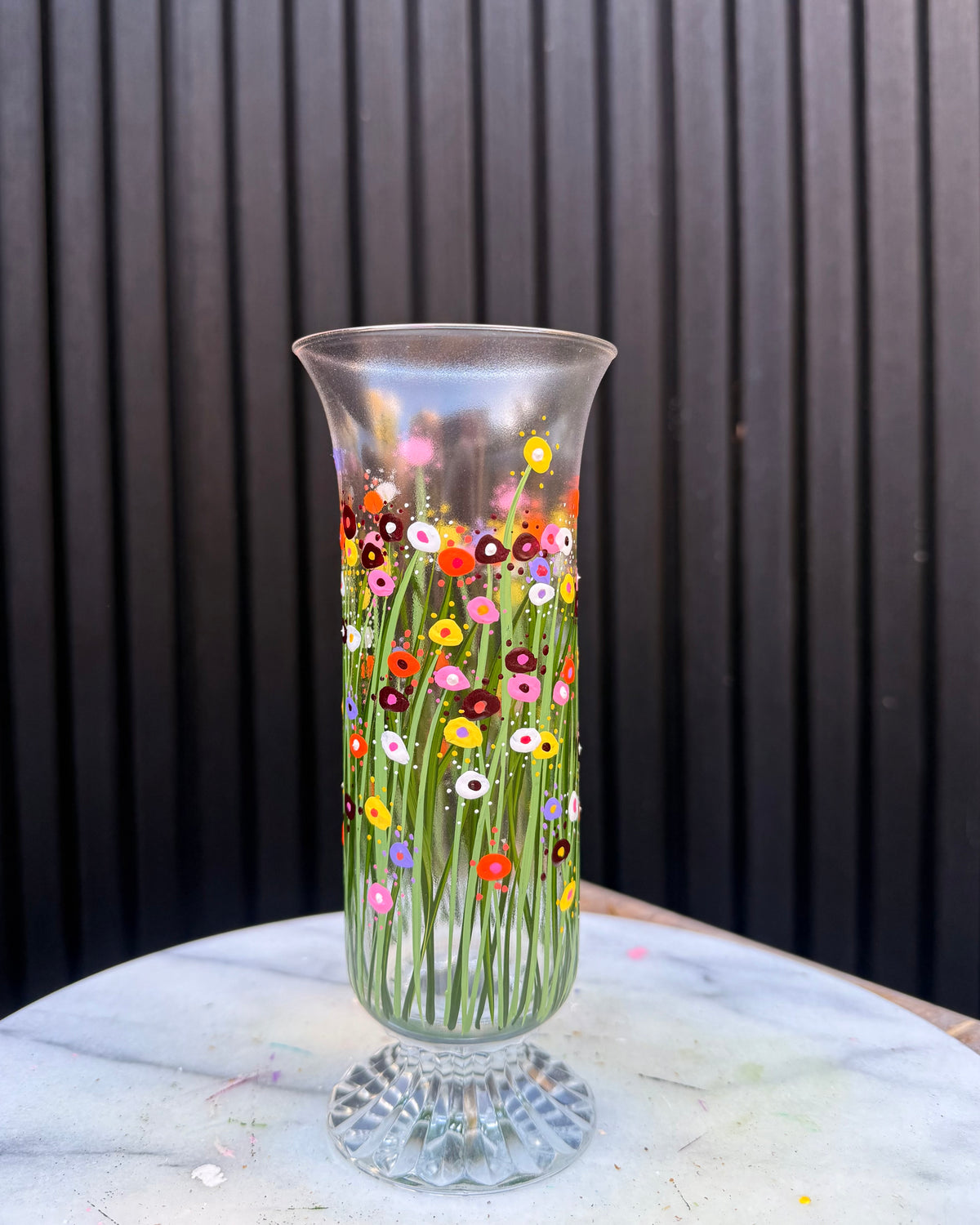 Mother in Bloom - No. 102 - Vintage Footed Trumpet Vase