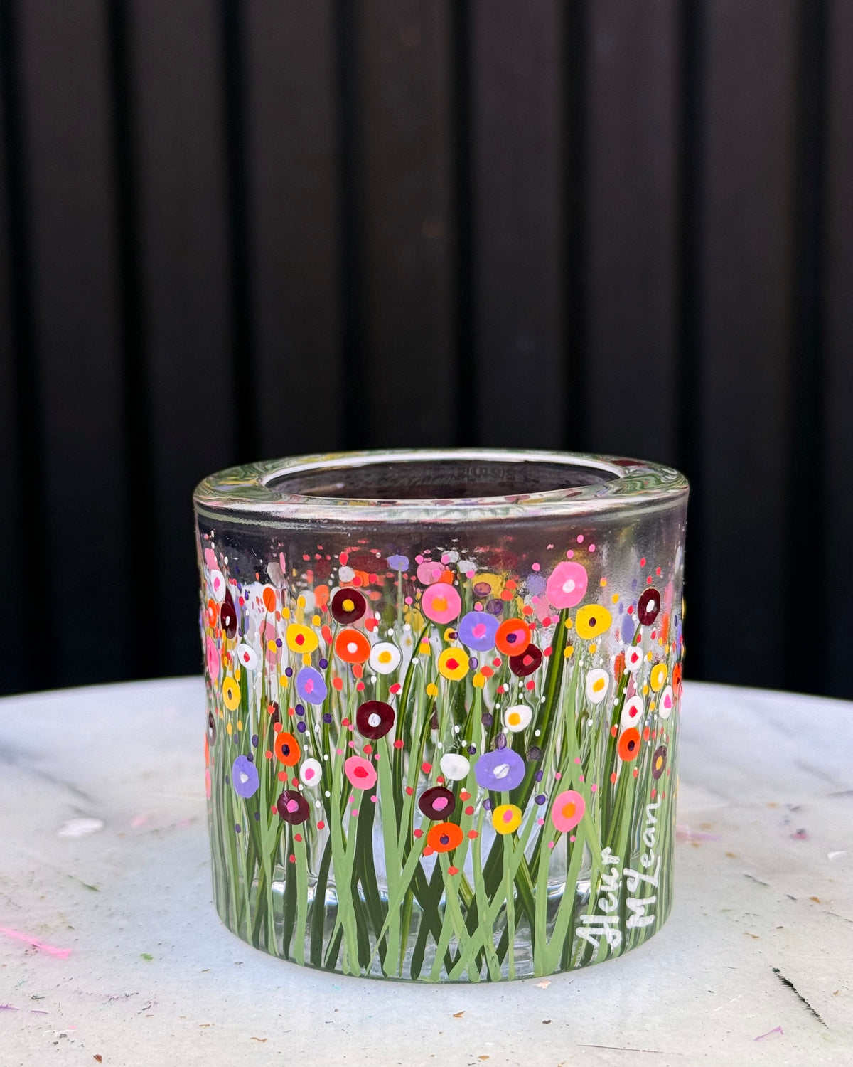 SOLD Mother in Bloom - No. 128 - Thick-Rimmed Candle Holder