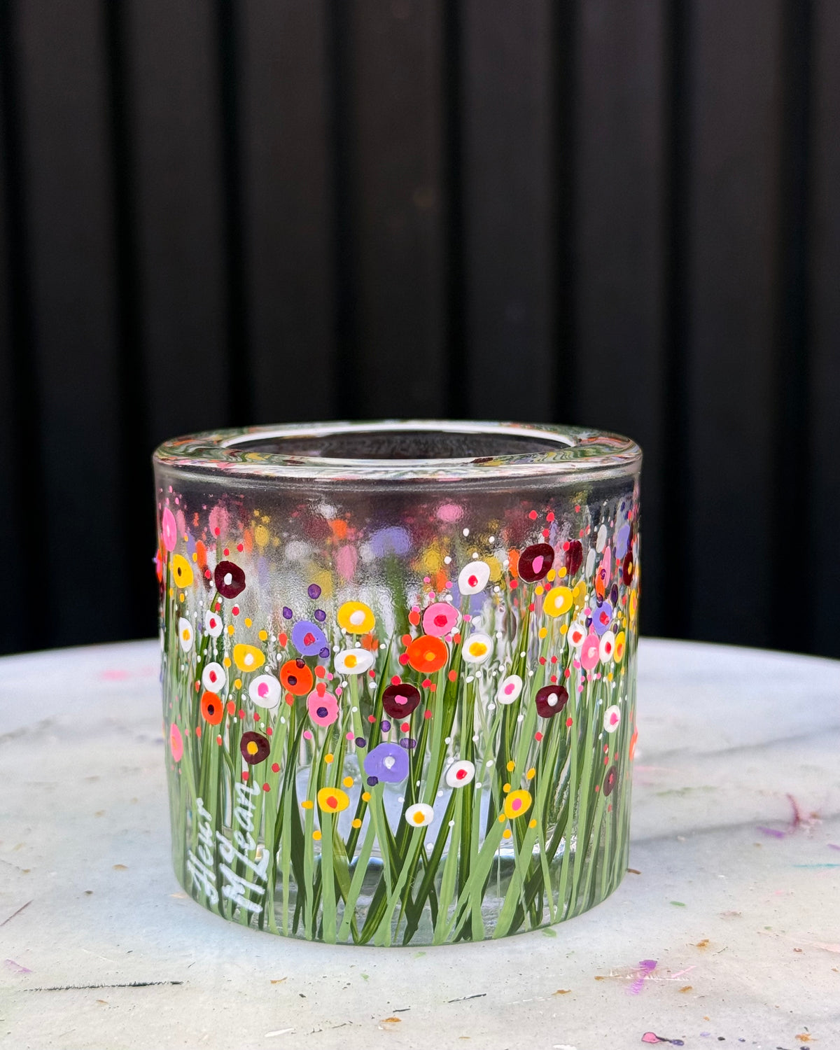 SOLD Mother in Bloom - No. 128 - Thick-Rimmed Candle Holder